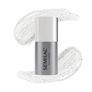 T16 Semilac Top no Wipe Blinking Gold & Green Flakes 7 ml