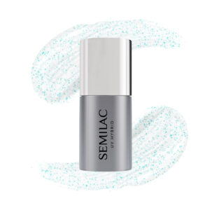 🔍       Semilac T18 Top no Wipe Sparkling Blue 7 ml.