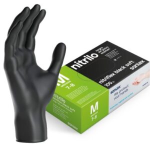 Guantes de examen-Nitriflex-Nitrilo Negro-Sin polvo 100u.
