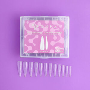 Dual Forms (moldes superiores) – DNKa Top Nail Forms Almond – 120 uds