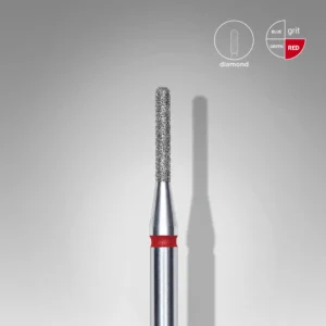 STALEKS EXPERT Fresa de diamante cilindro redondeado roja, diámetro 1,4 mm, parte de trabajo 8 mm