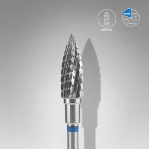 STALEKS EXPERT Fresa de metal duro «Llama» azul, diámetro 5 mm, parte de trabajo 13,5 mm