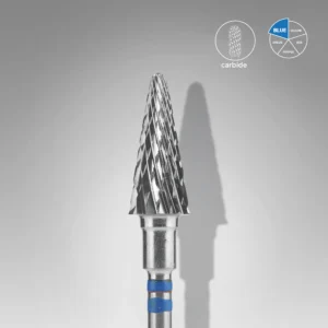 STALEKS EXPERT Fresa de metal duro para zurdos «cono» azul, diámetro 6 mm, parte de trabajo 14 mm
