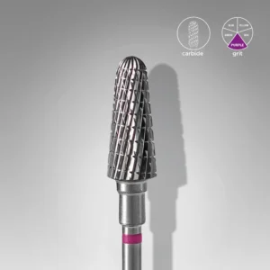 STALEKS EXPERT Fresa de metal duro cono truncado violeta, diámetro 6 mm, parte de trabajo 14 mm