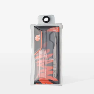 STALEKS EXPERT 40 TYPE 11 Pinzas profesionales con muescas para extensiones de pestañas, curvadas