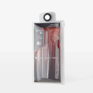 STALEKS EXPERT 41 TYPE 6 Pinzas profesionales para extensiones de pestañas, en forma de L, 75°