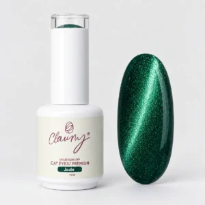 Premium Cat Eyes Jade — Esmalte Magnético Emerald Green Claumy® 15ml